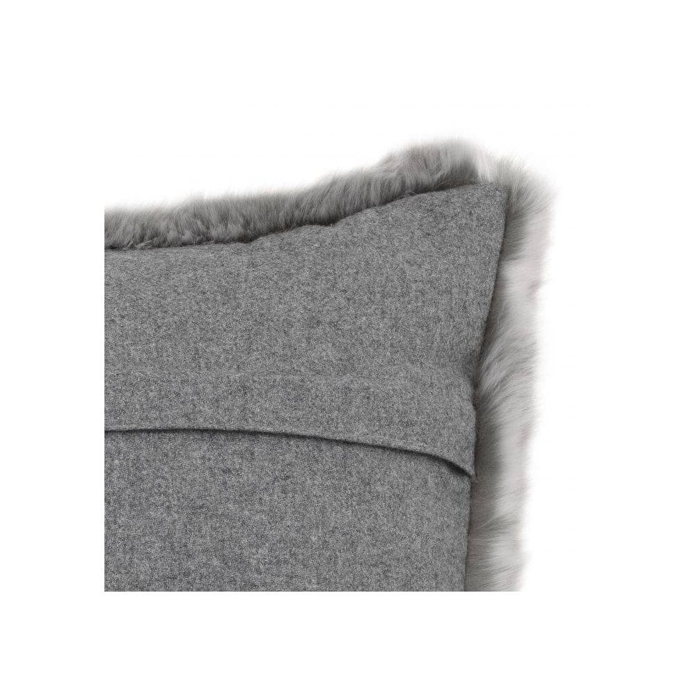 Scatter cushion Alaska, Grey Faux Fur