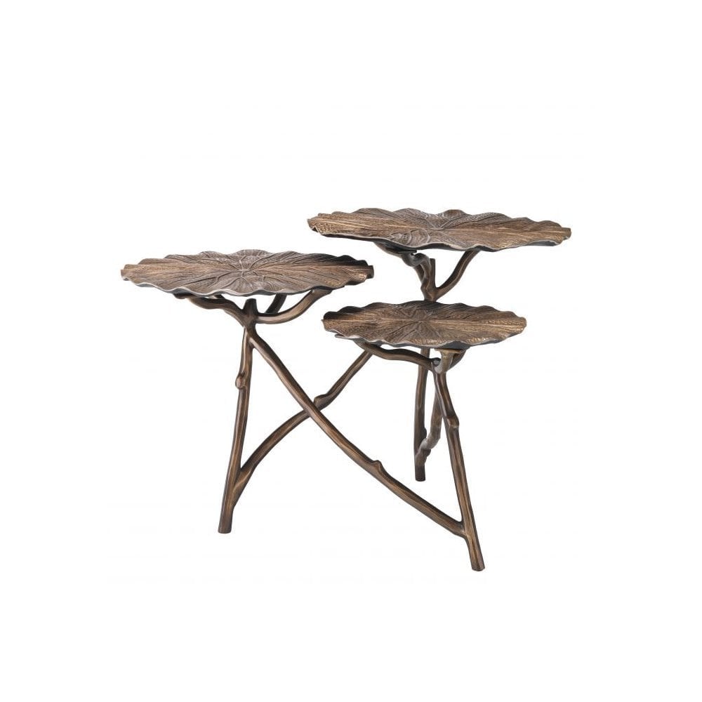 Side Table Colibri, Antique Brass Finish