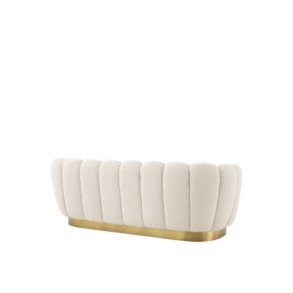 Sofa Mirage, Faux Shearling, Brushed Brass Finish Base