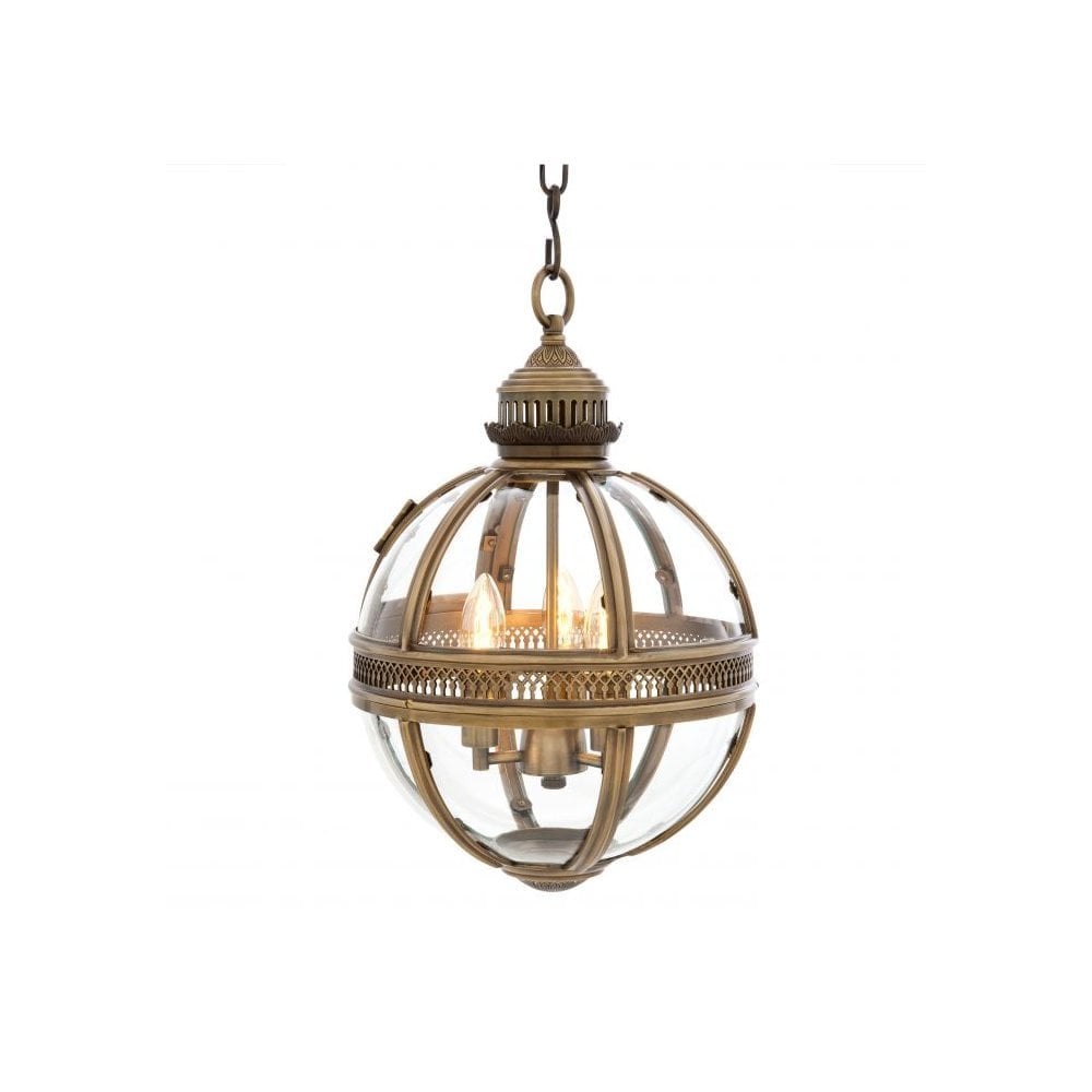 Lantern Residential S, Antique Brass Finish, Clear Glass
