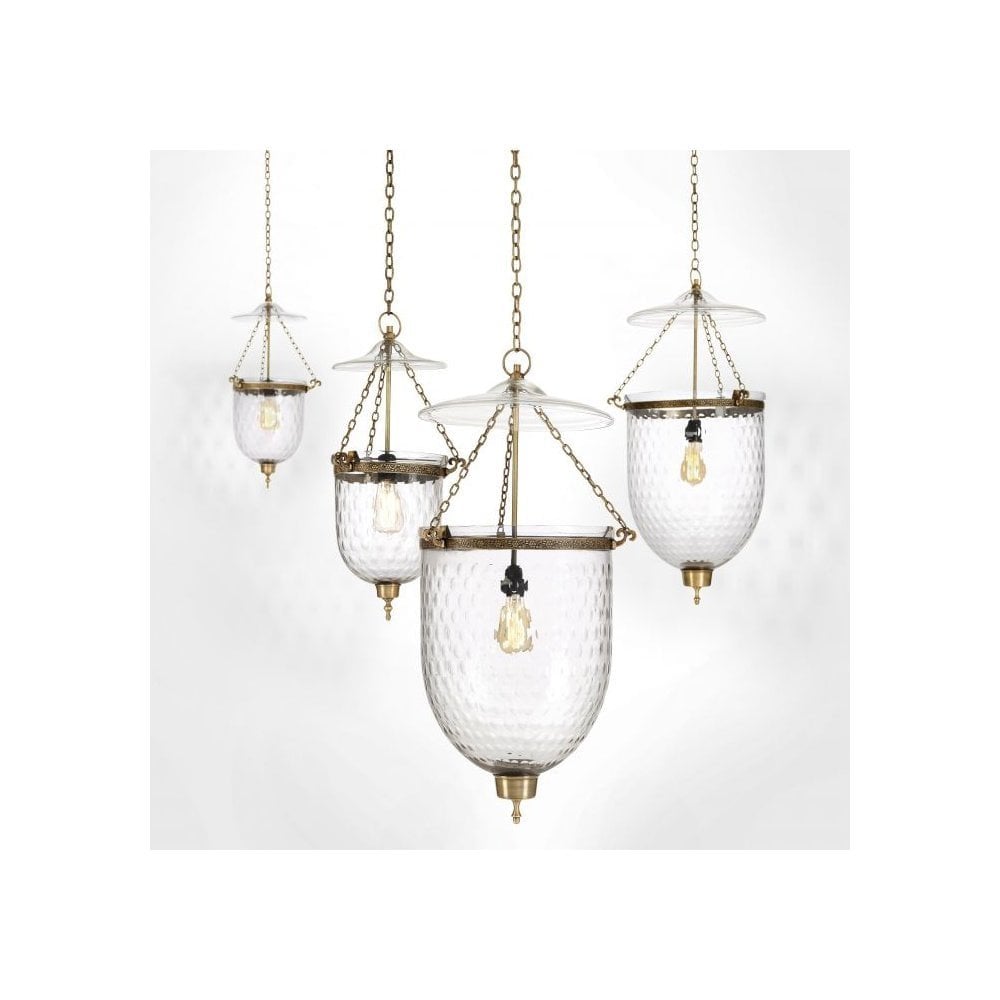 Lantern Bexley S, Antique Brass Finish, Clear Glass, Oval Cut