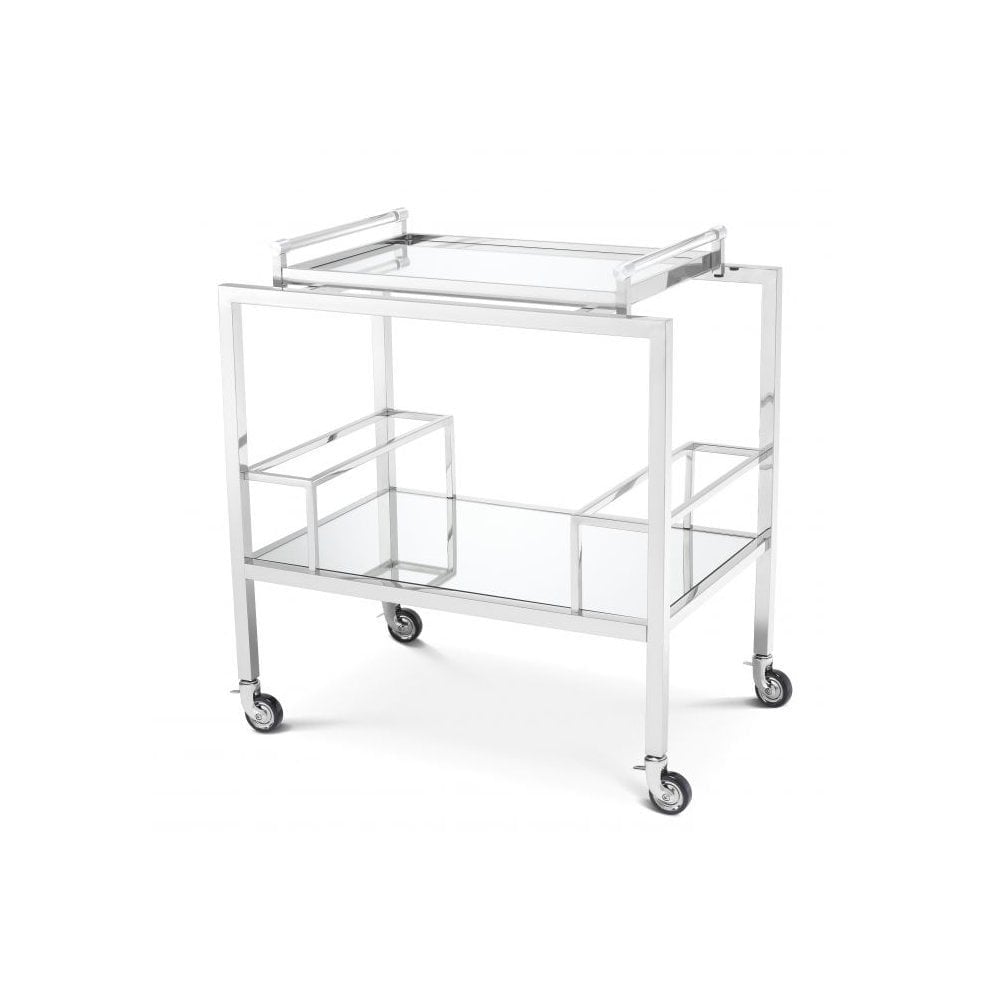 Trolley Majestic, Polished Stainless Steel, Mirror Glass