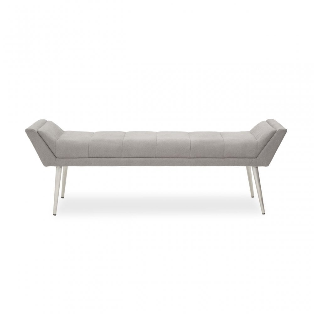 Gilden Grey Bench With Angular Base, Grey