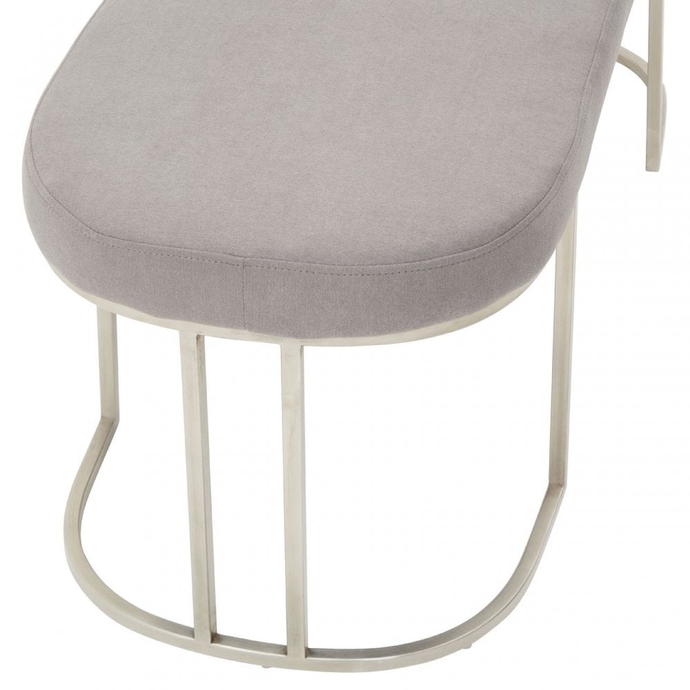 Gilden Grey Bench With Curved Base, Grey