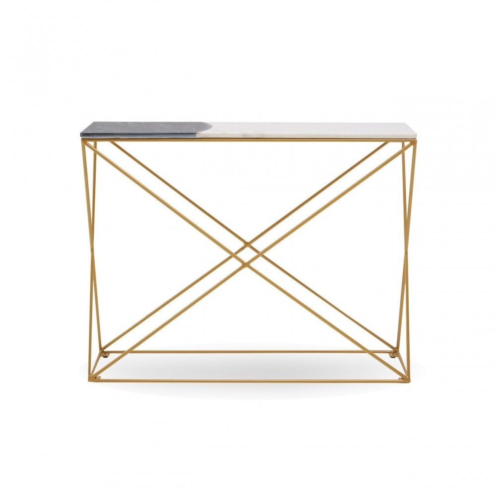 Vizzini Two Tone Console Table, Gold