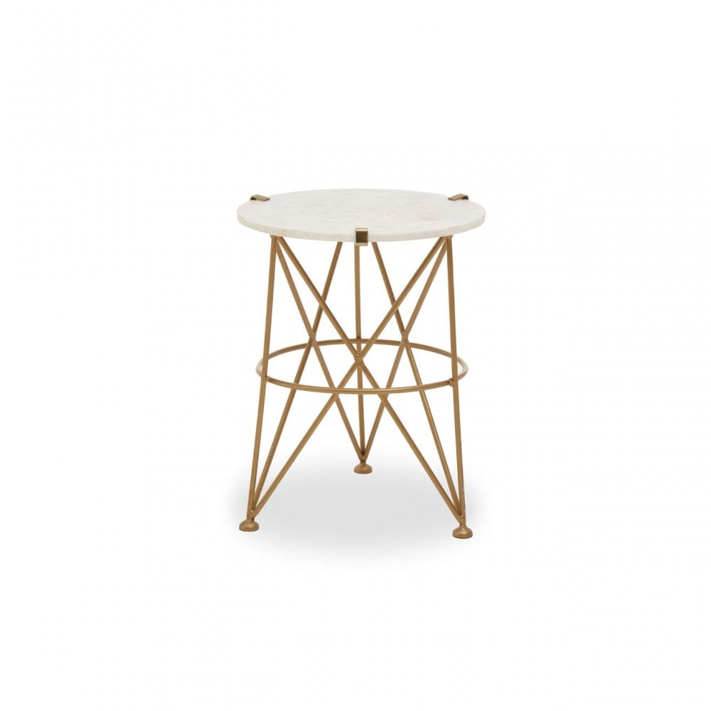 Rabia Angular Accent Table, Brass