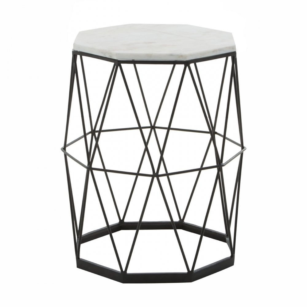 Shalimar Side Table With Octagonal Top, Black