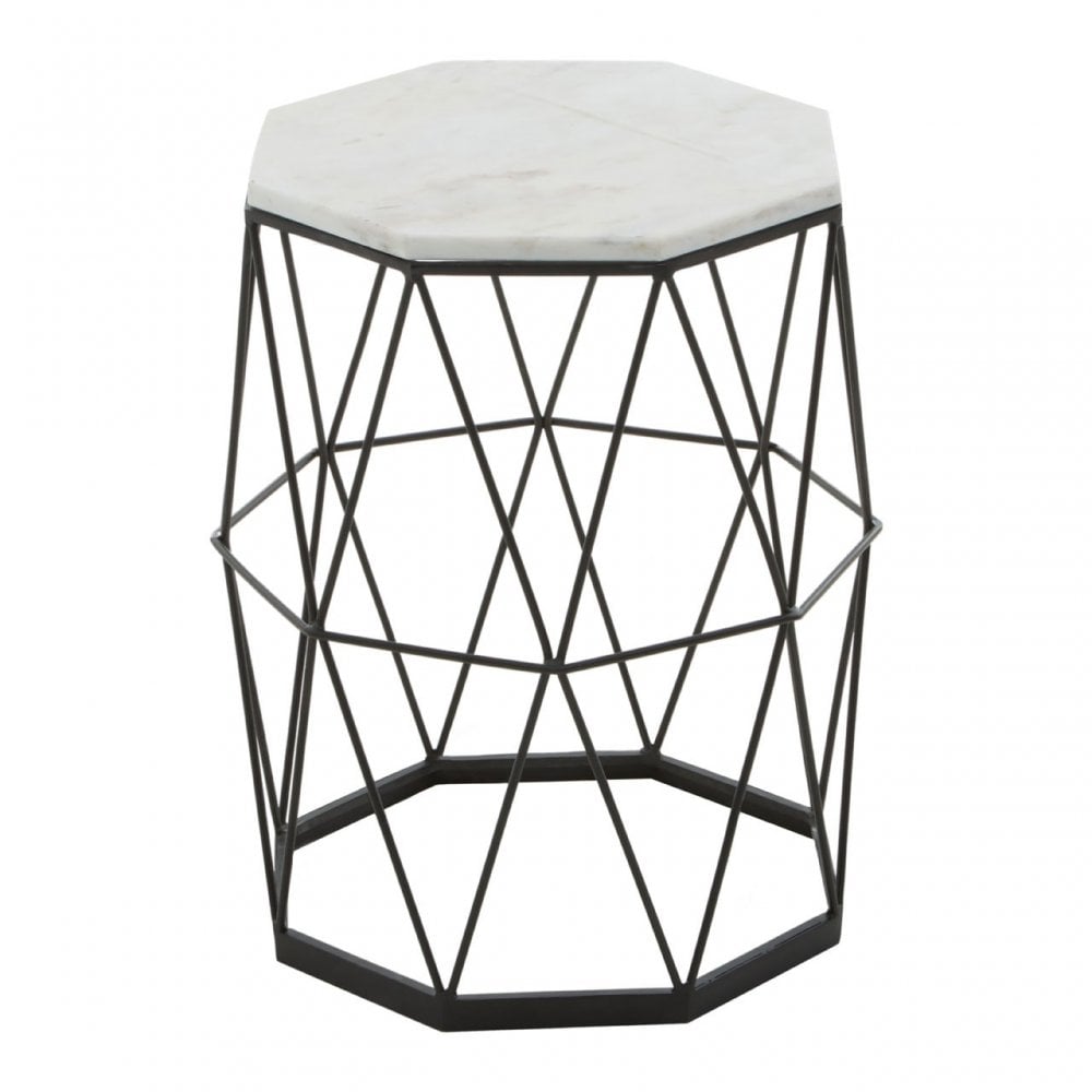 Shalimar Side Table With Octagonal Top, Black