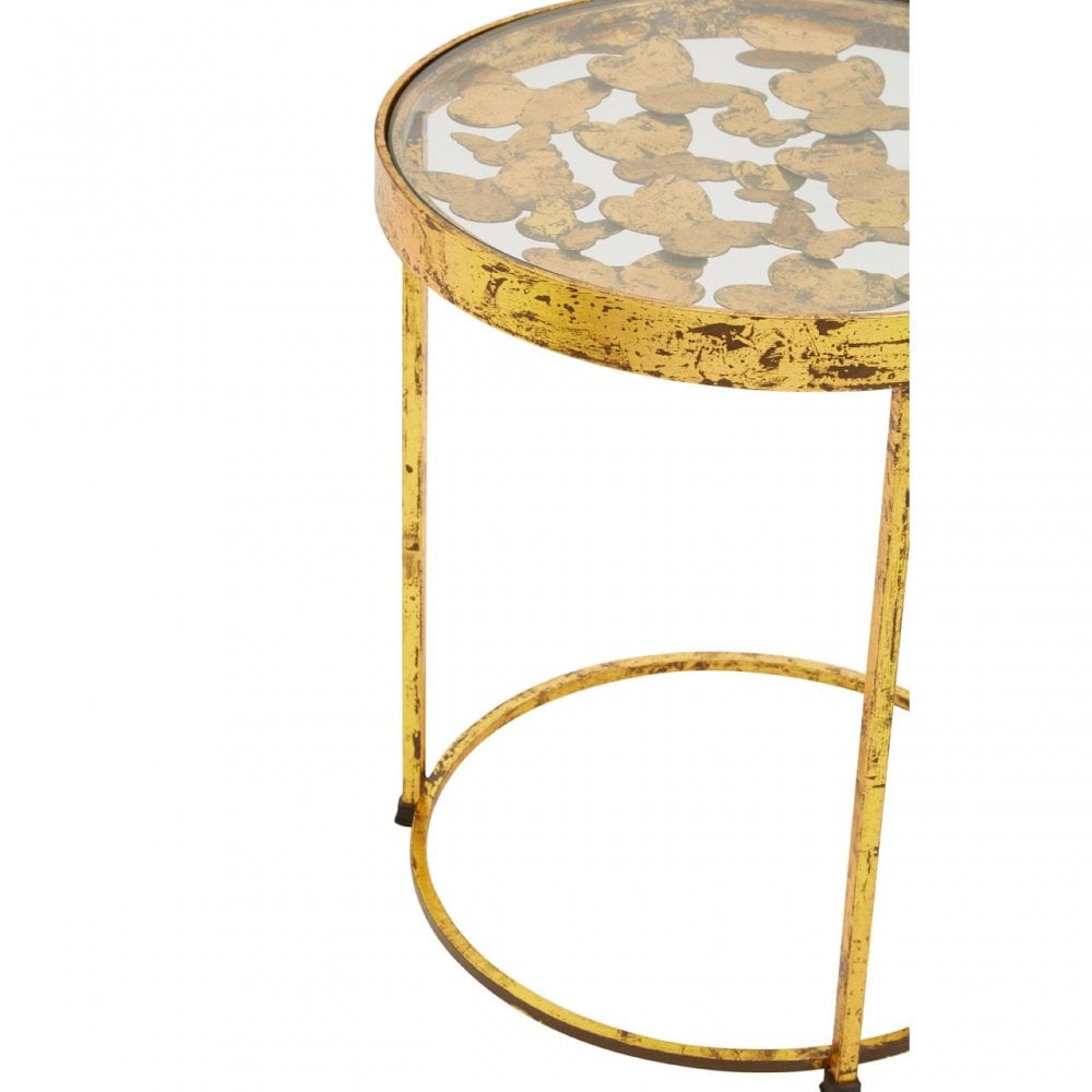 Rabia Butterfly Side Table, Gold