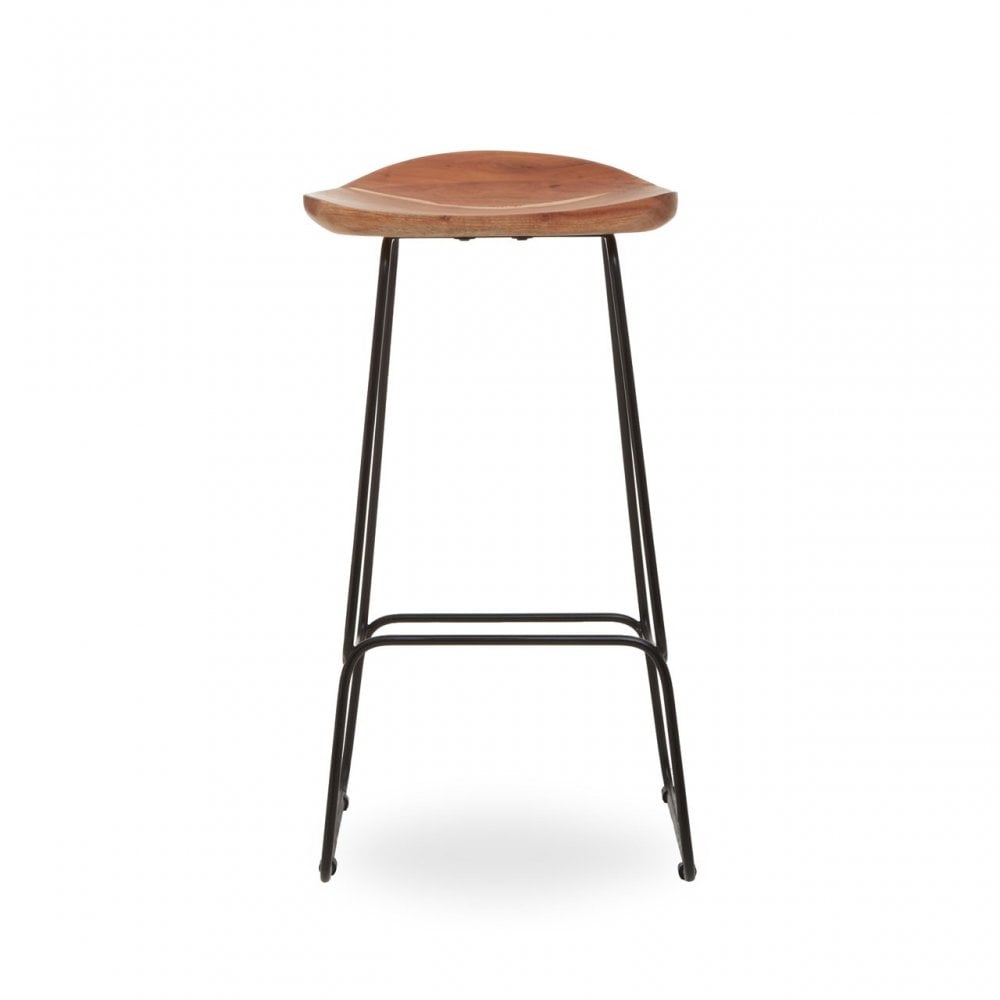 Nandri Black Frame Bar Stool, Natural