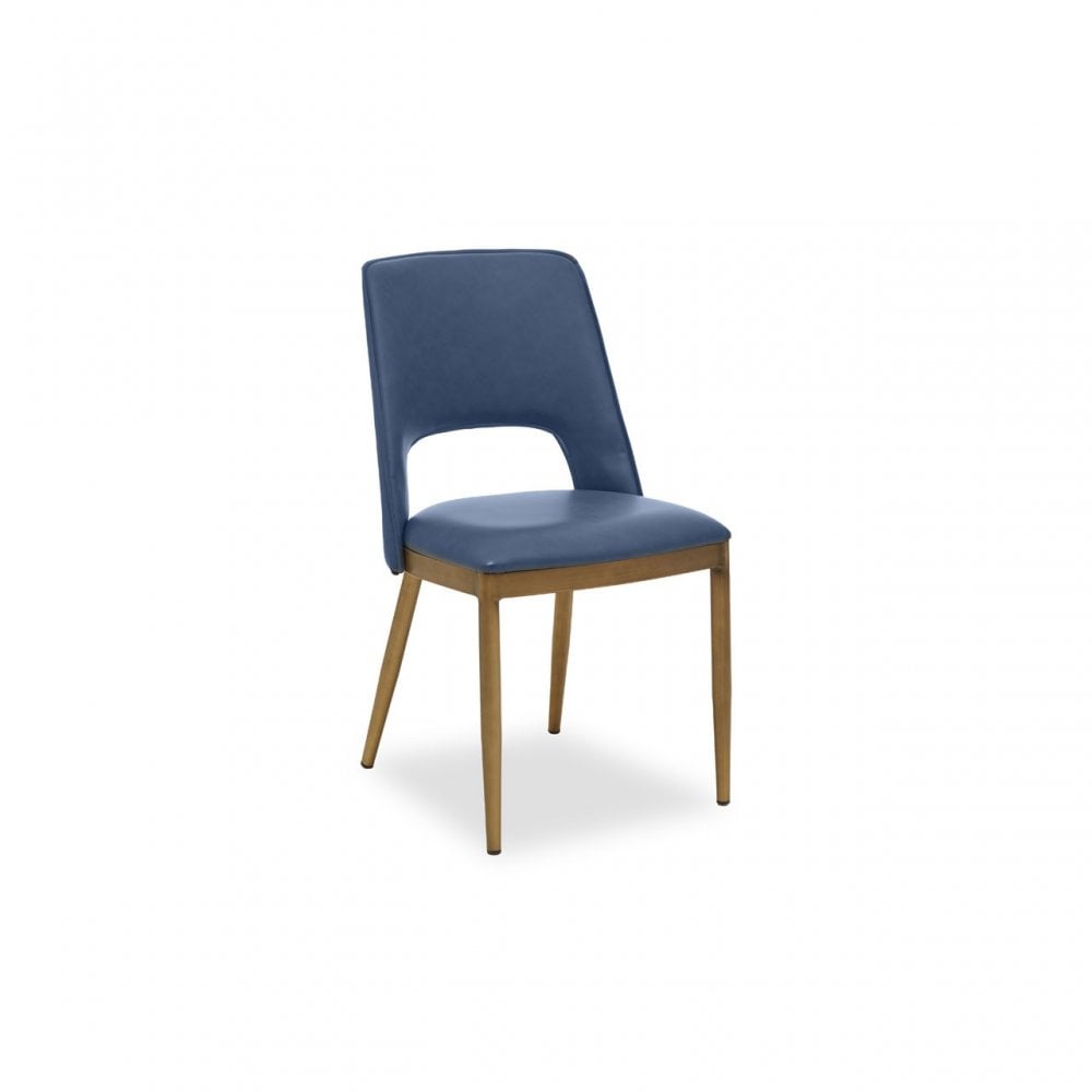 Gilden Blue Leather Effect Dining Chair, Blue