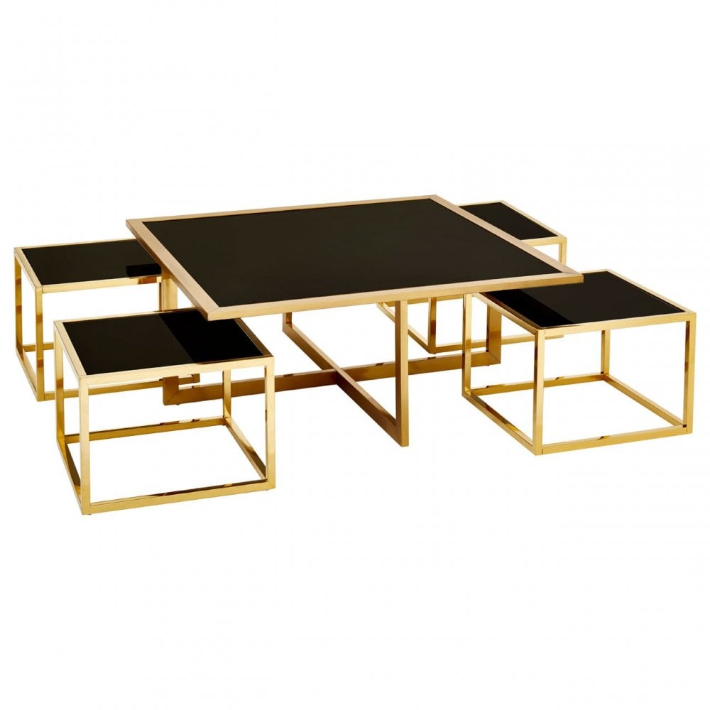 Horizon Black Tempered Glass Coffee Table, Black