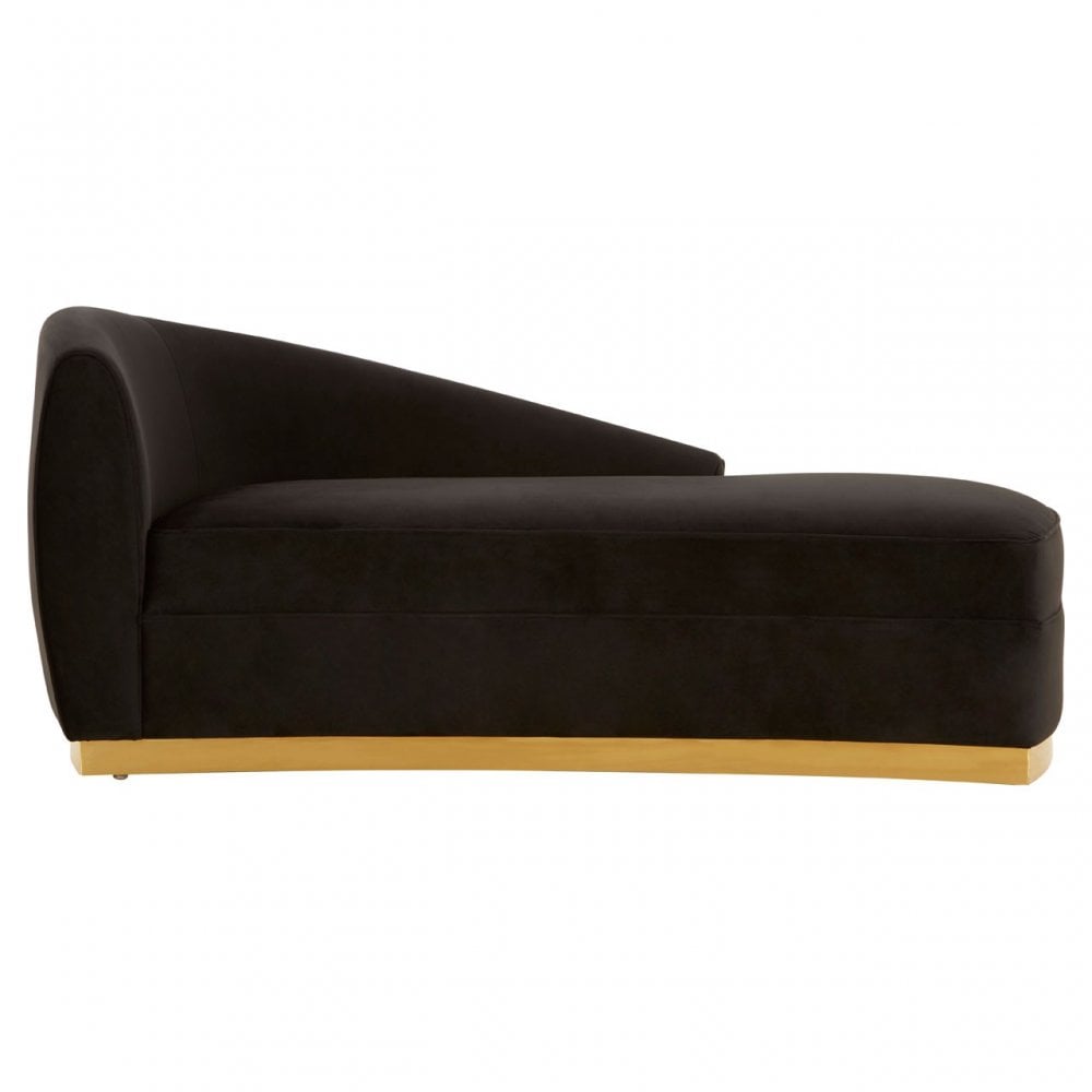 Batix Black Left Arm Chaise Longue, Black