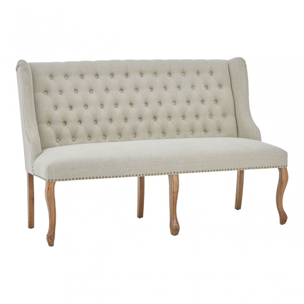 Harrison 2 Seat Natural Linen Bench, Natural