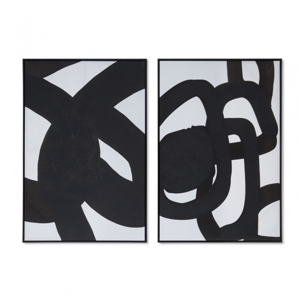 Astratto 2Pc Abstract Wall Art, Black