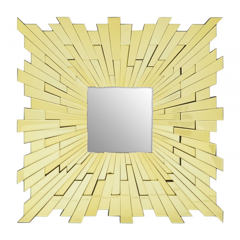 Dia Glitzy Large Square Wall Mirror, Gold