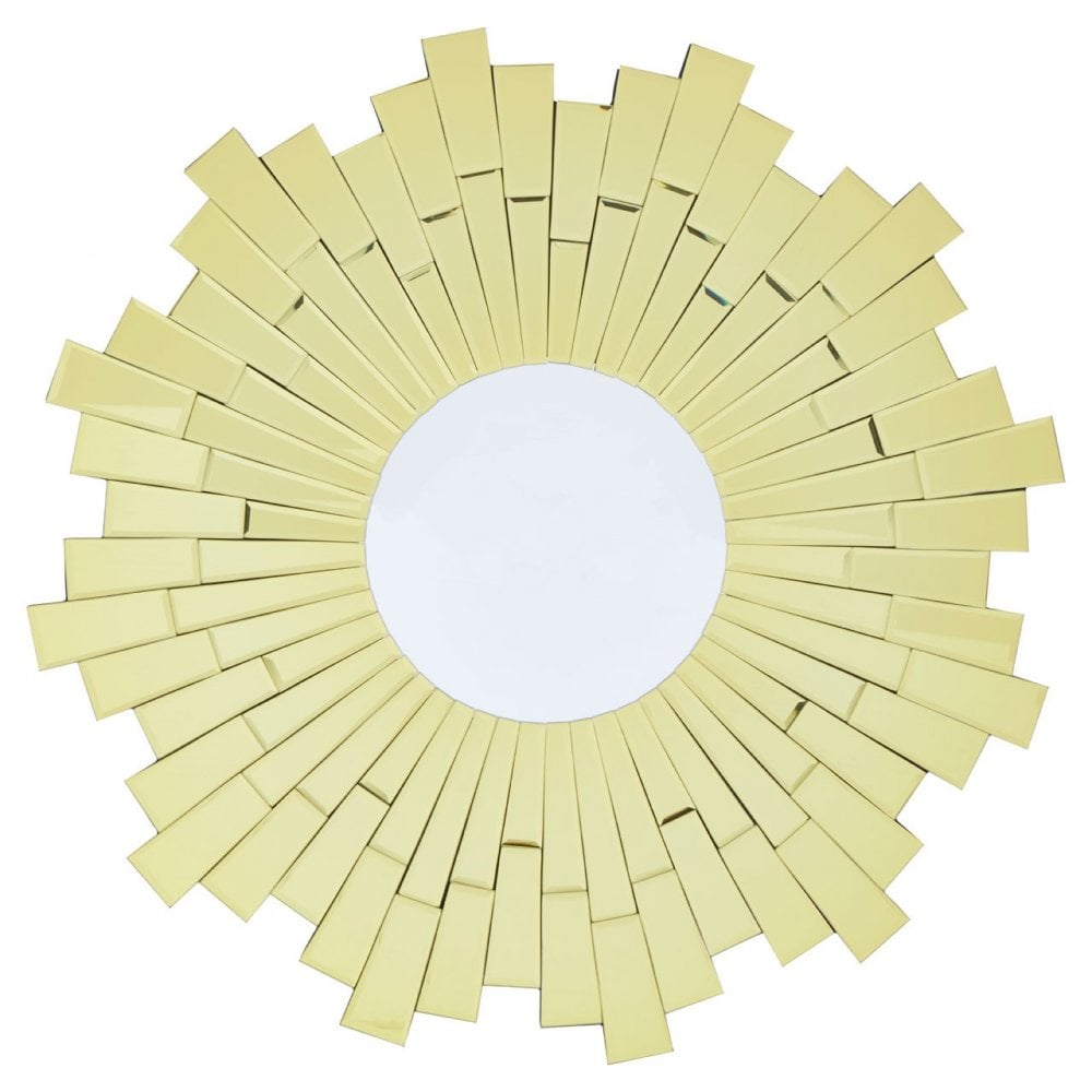 Dia Glitzy Small Circular Wall Mirror, Gold