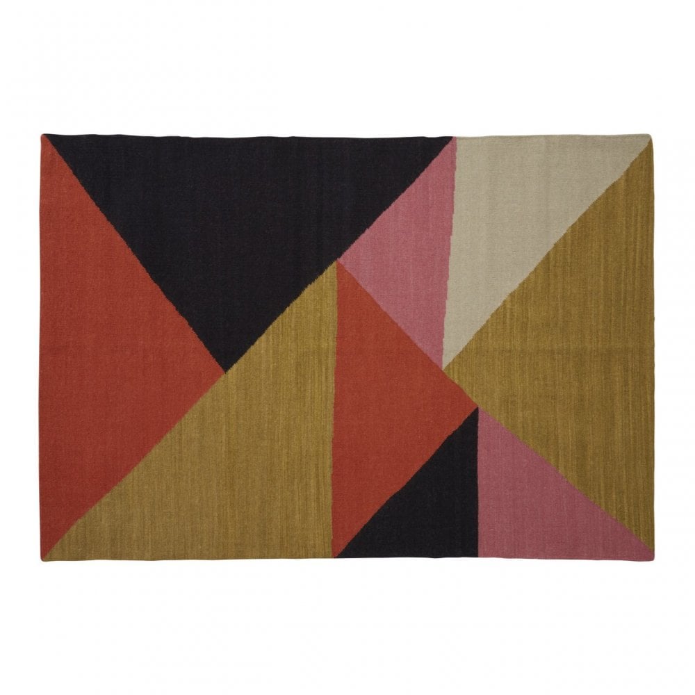 Bosie Villon Rug With Triangular Shapes Design, Multi-Coloured