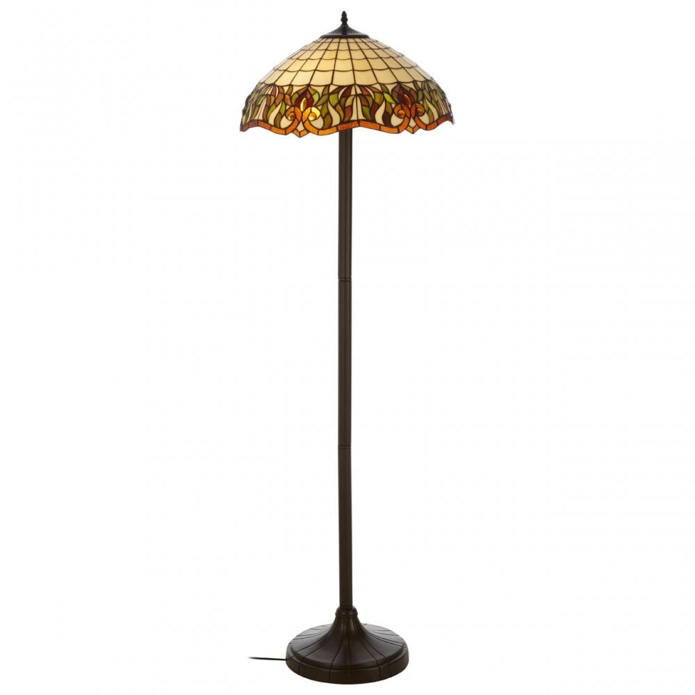 Wisteria Tiffany Umbrella Shade Floor Lamp, Bronze