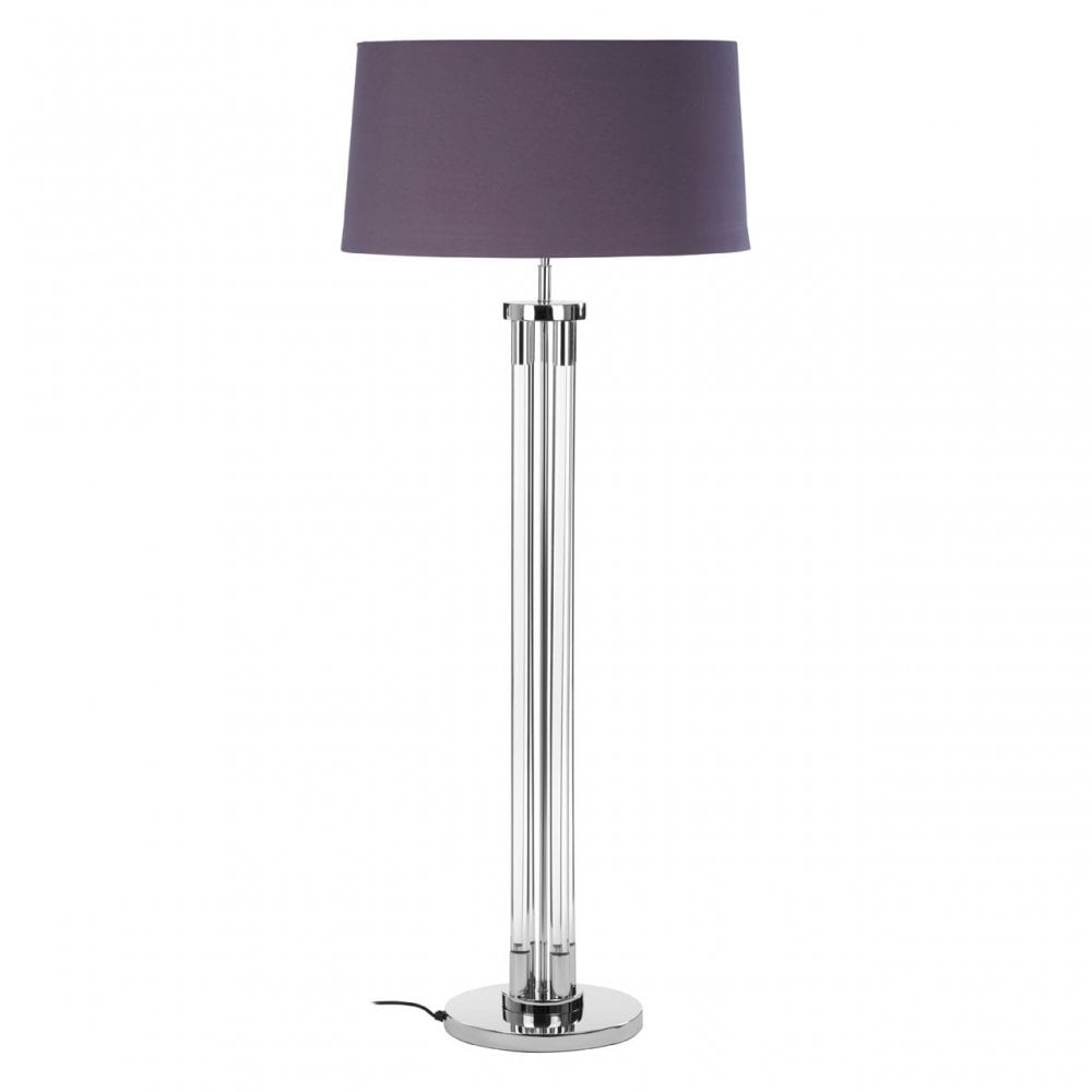 Skye Tall Acrylic / Tubular Base Floor Lamp, Silver