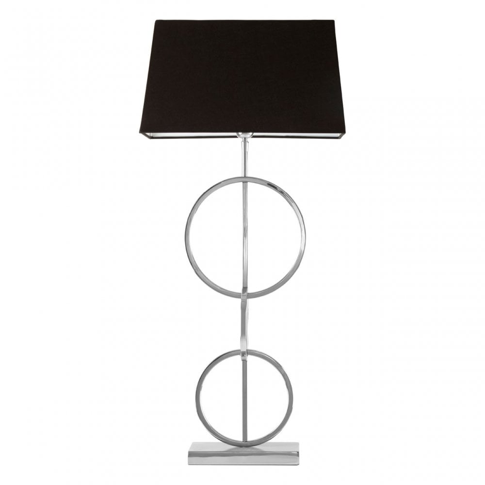 Skye Table Lamp With Dual Ring Base, Silver