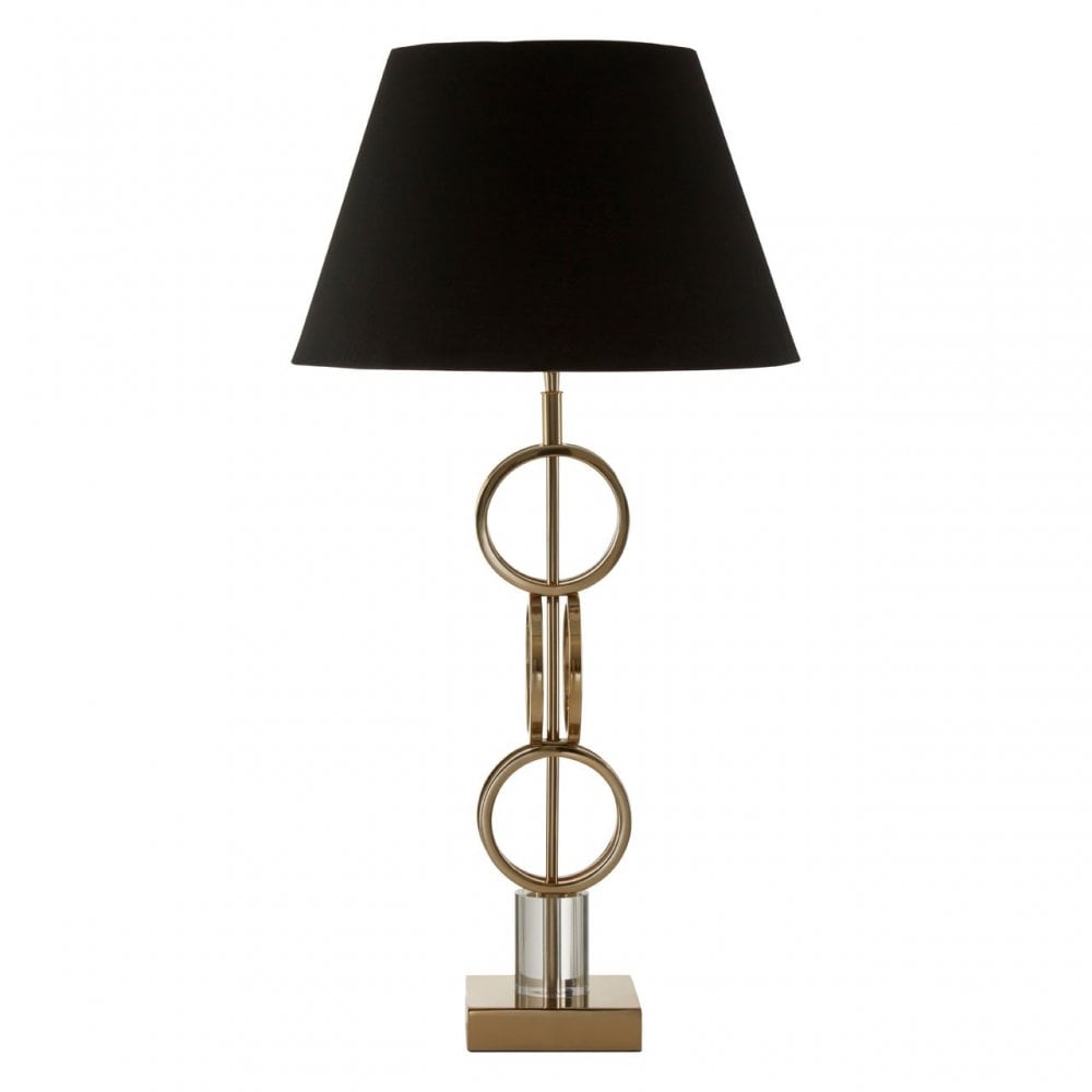 Skye Table Lamp With Dual Ring Base, Gold