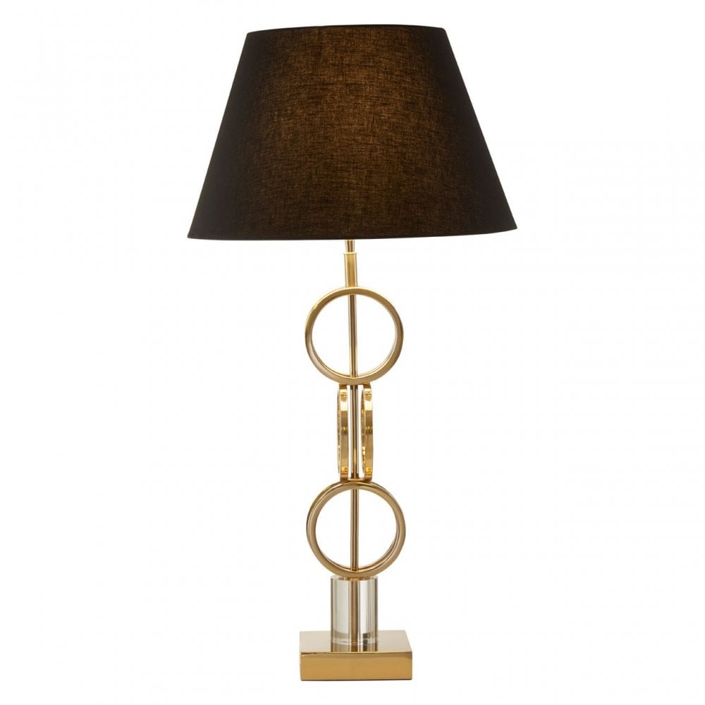 Skye Table Lamp With Dual Ring Base, Gold