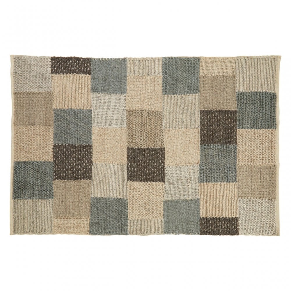 Bosie Jango Large Box Design Rug, Grey