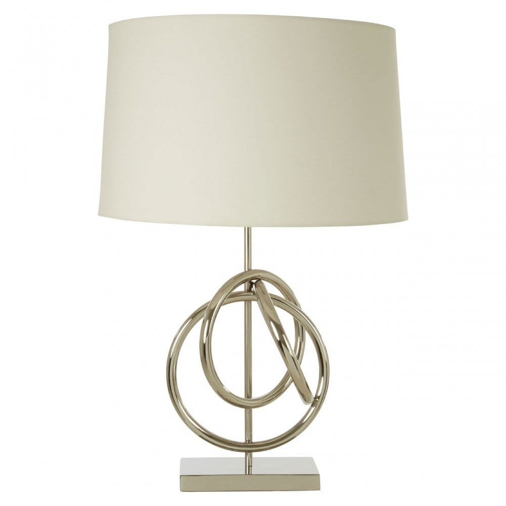 Skye Table Lamp With Banded Base, Silver