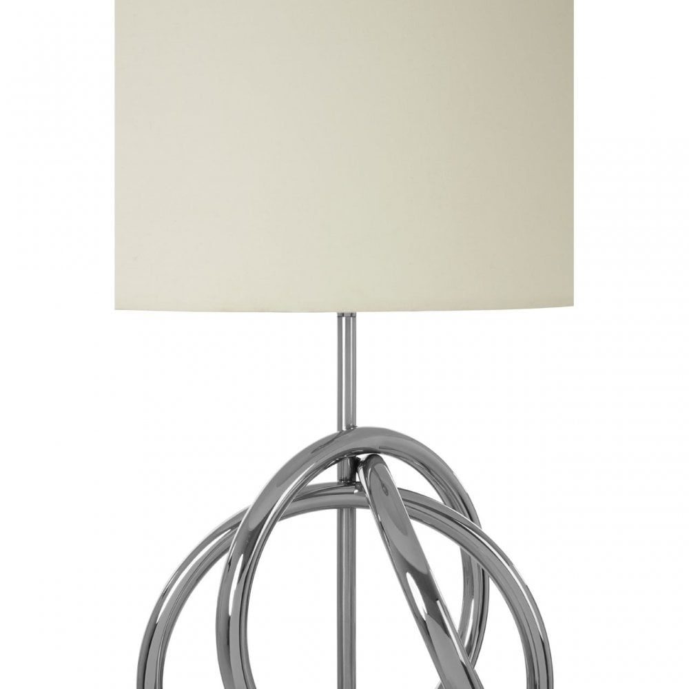 Skye Table Lamp With Banded Base, Silver