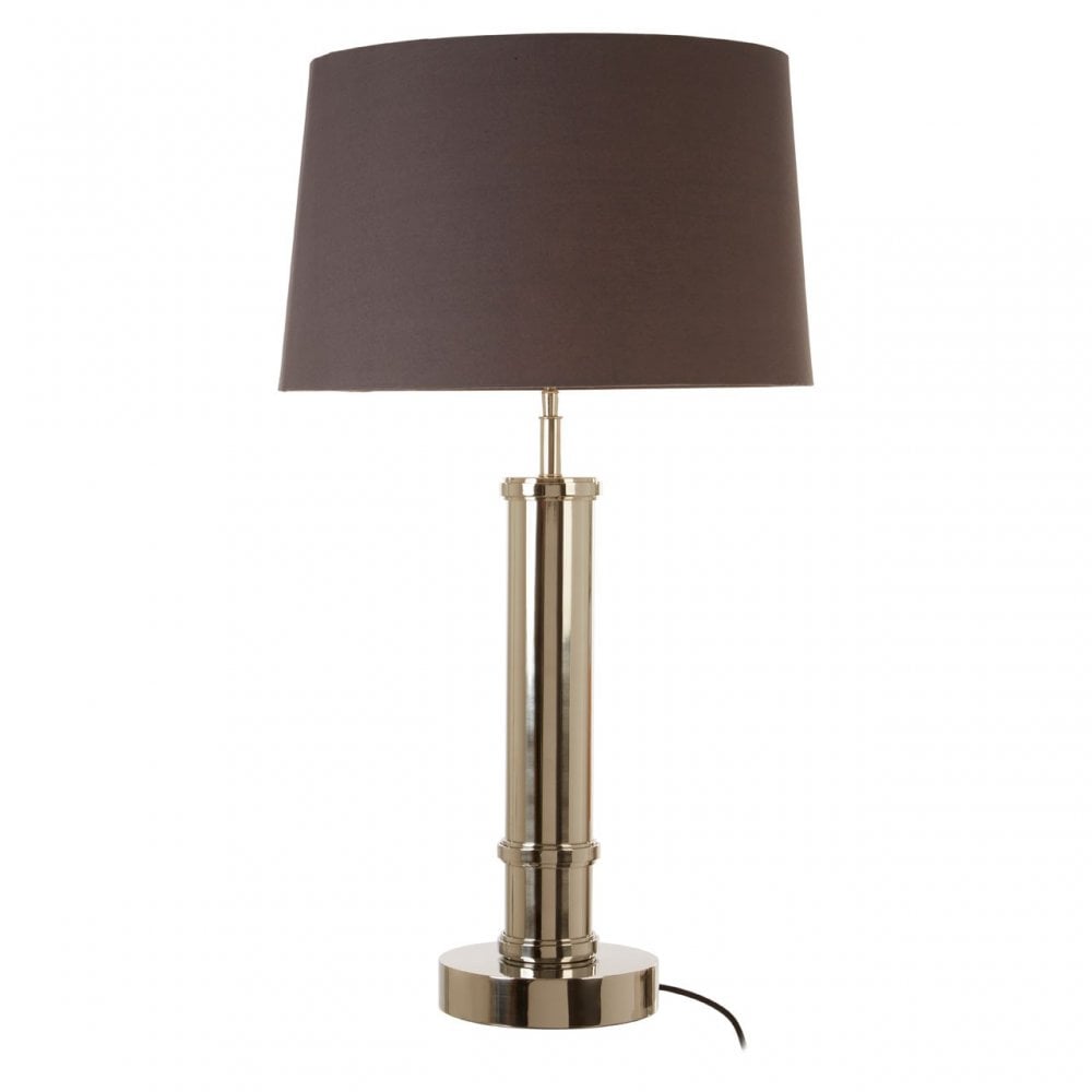 Skye Table Lamp With Wide Tubular Base, Silver