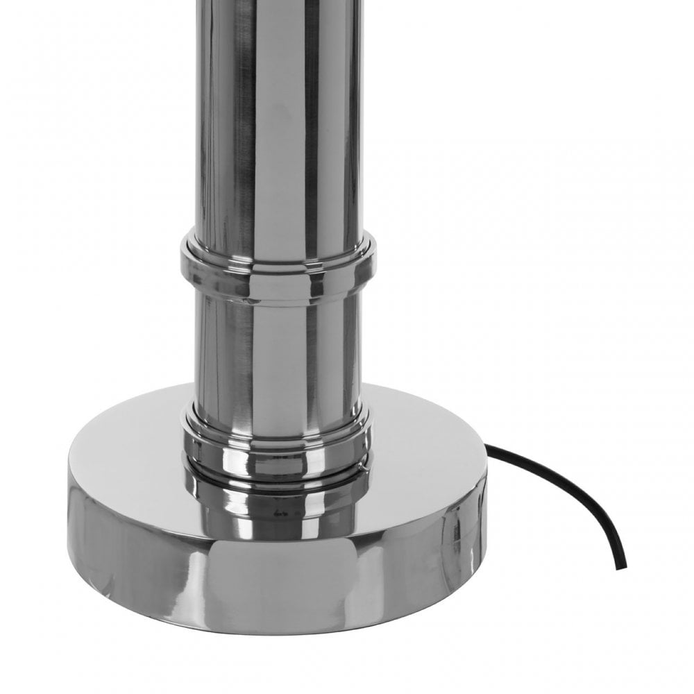 Skye Table Lamp With Wide Tubular Base, Silver