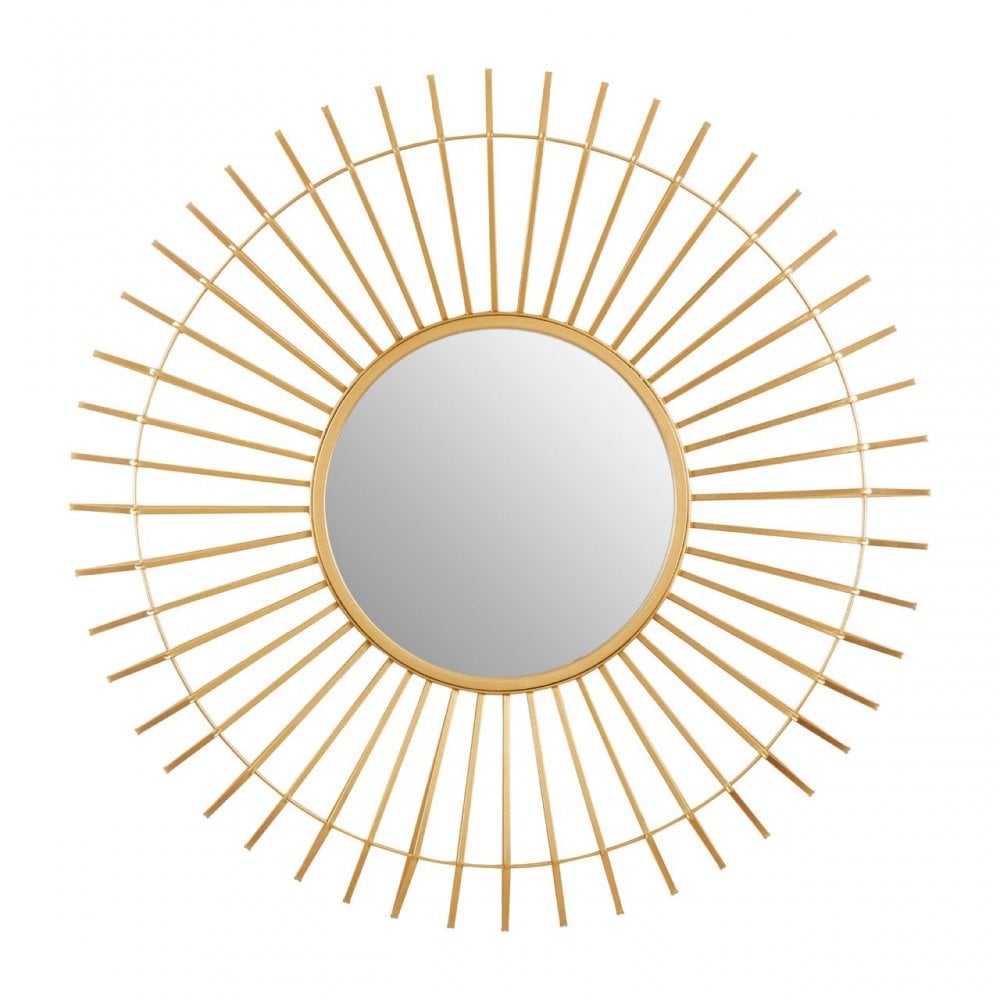 Beauly Round Wall Mirror, Gold