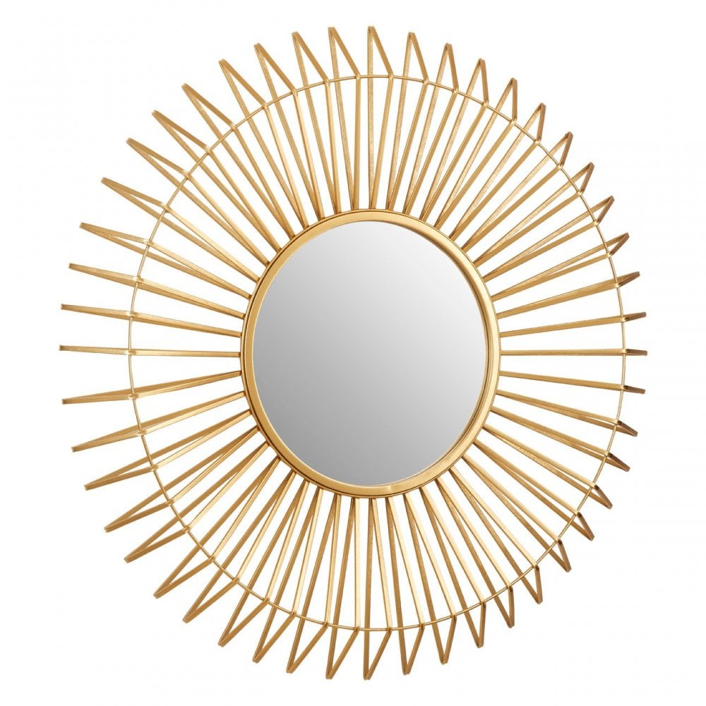 Beauly Round Wall Mirror, Gold