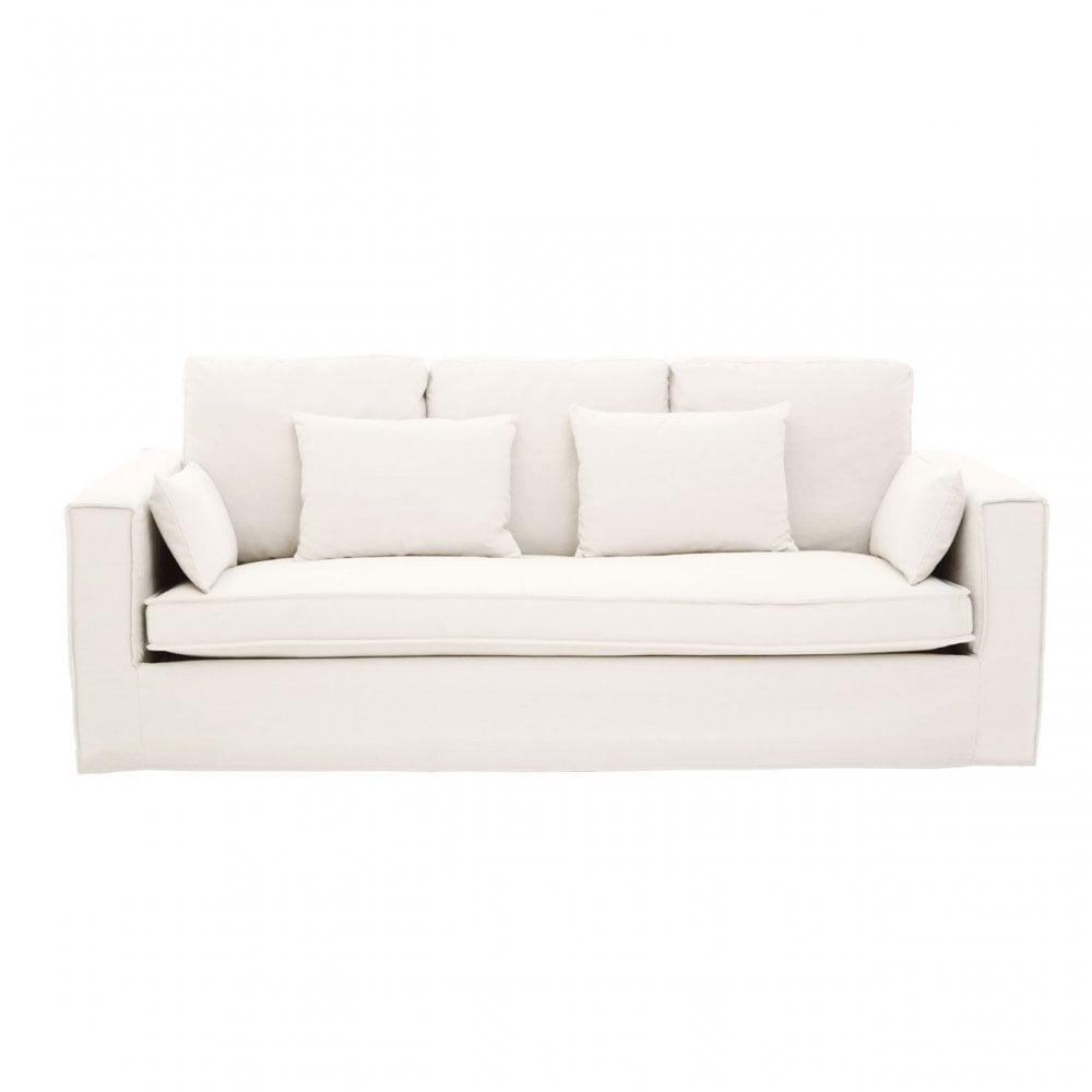 Menton 3 Seat Cream Sofa, Cream