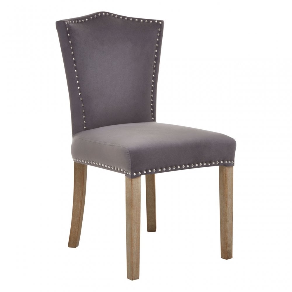 Kensington Townhouse Grey Velvet Dining Chair, Grey