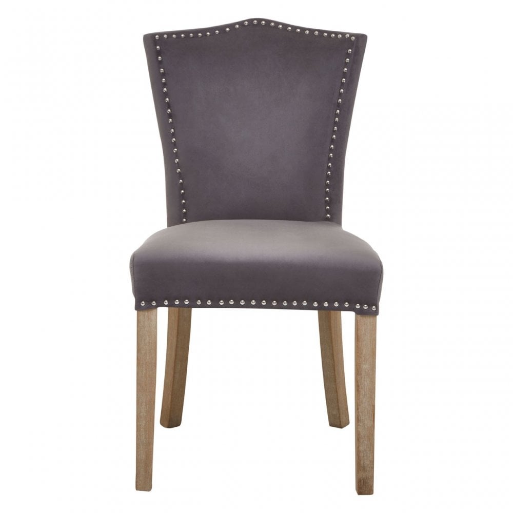 Kensington Townhouse Grey Velvet Dining Chair, Grey