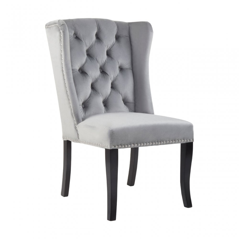 Kensington Townhouse Grey Velvet Dining Chair, Grey