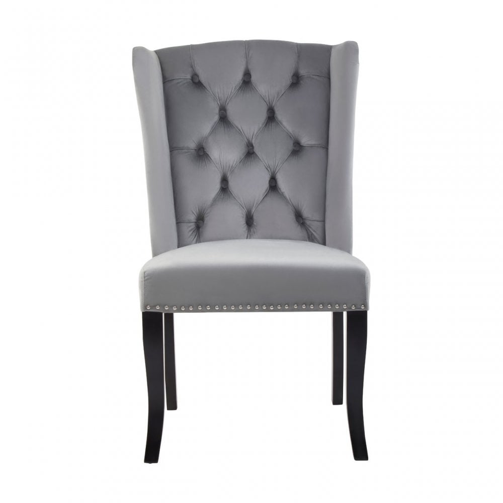 Kensington Townhouse Grey Velvet Dining Chair, Grey