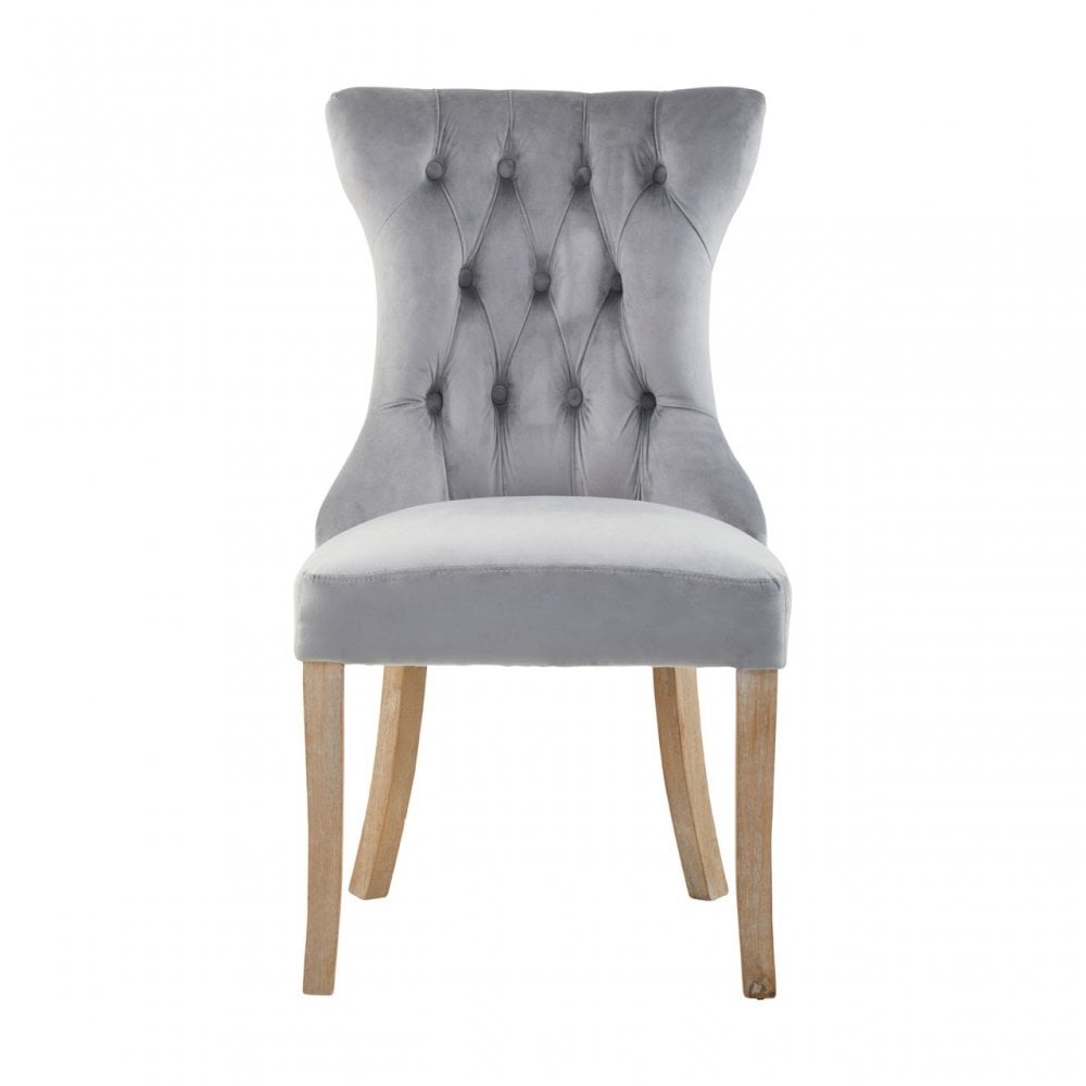 Kensington Townhouse Grey Buttoned Dining Chair