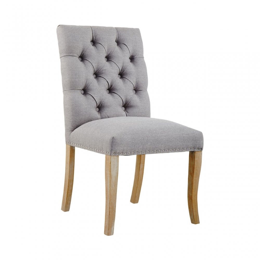 Kensington Townhouse Grey Linen Dining Chair, Grey