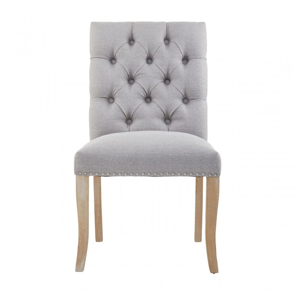 Kensington Townhouse Grey Linen Dining Chair, Grey