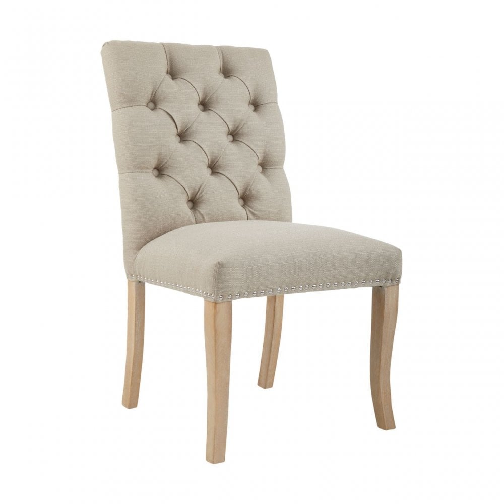 Kensington Townhouse Natural Linen Dining Chair, Natural