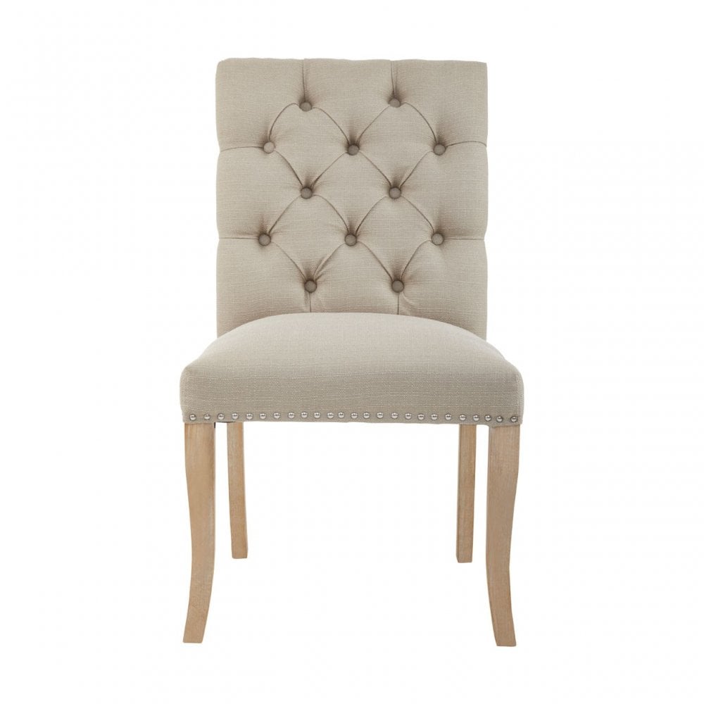 Kensington Townhouse Natural Linen Dining Chair, Natural