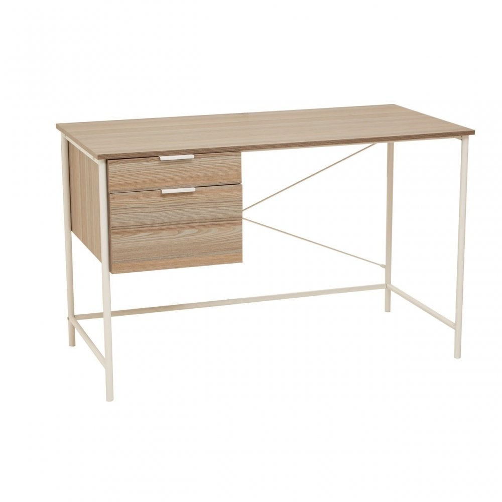 Bradbury Light Oak Veneer Desk With Drawers