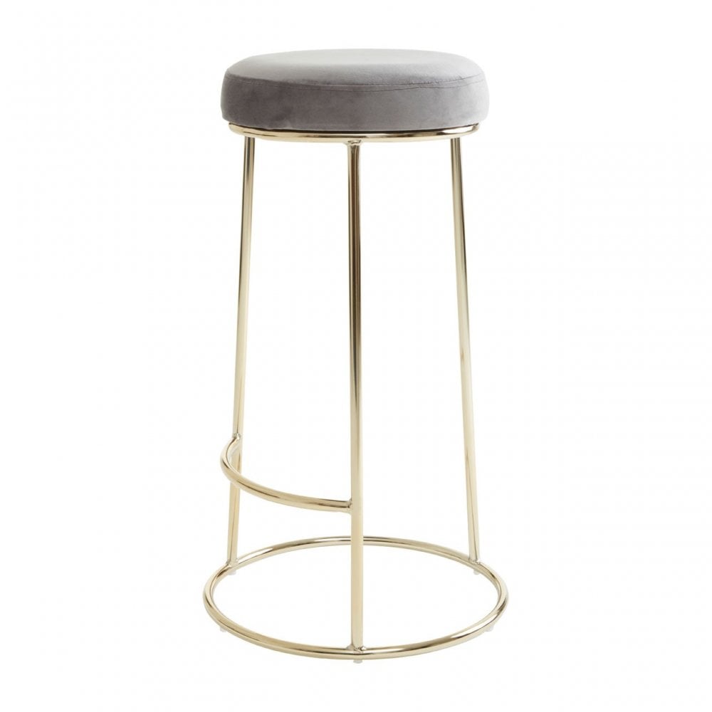 Manhattan Grey Velvet Tall Bar Stool