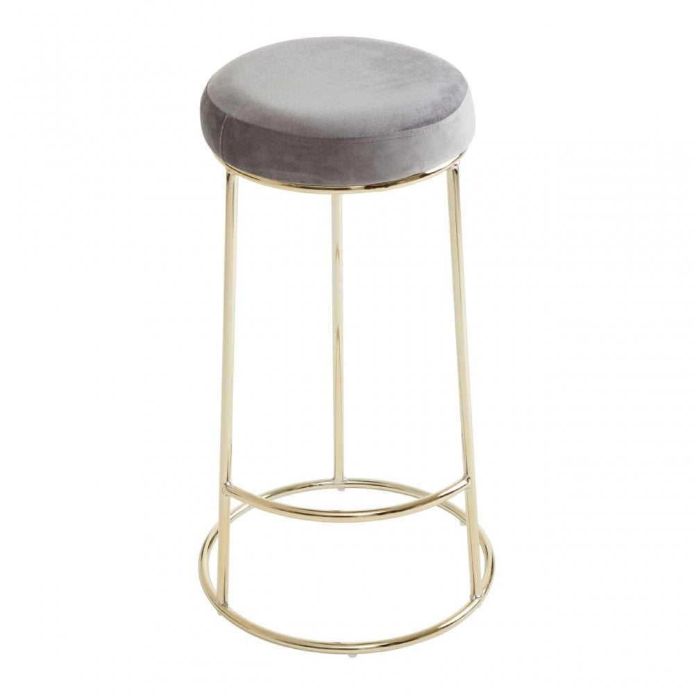 Manhattan Grey Velvet Tall Bar Stool