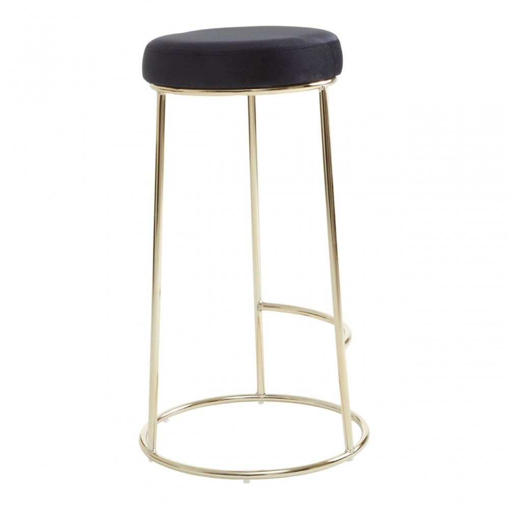 Manhattan Black Velvet Tall Bar Stool