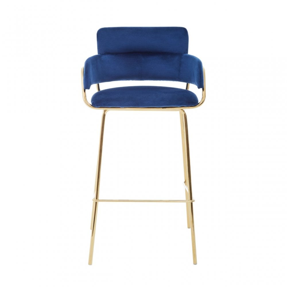 Tamzin Blue Velvet Bar Chair, Blue