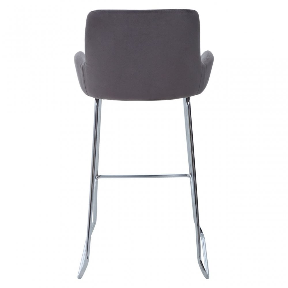 Tamzin Mink Velvet Bar Chair With Low Arms, Grey